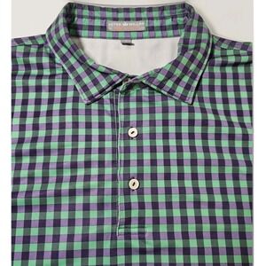 Peter Millar Summer Comfort Mens XL Gingham Check Polo Shirt Golf Casual